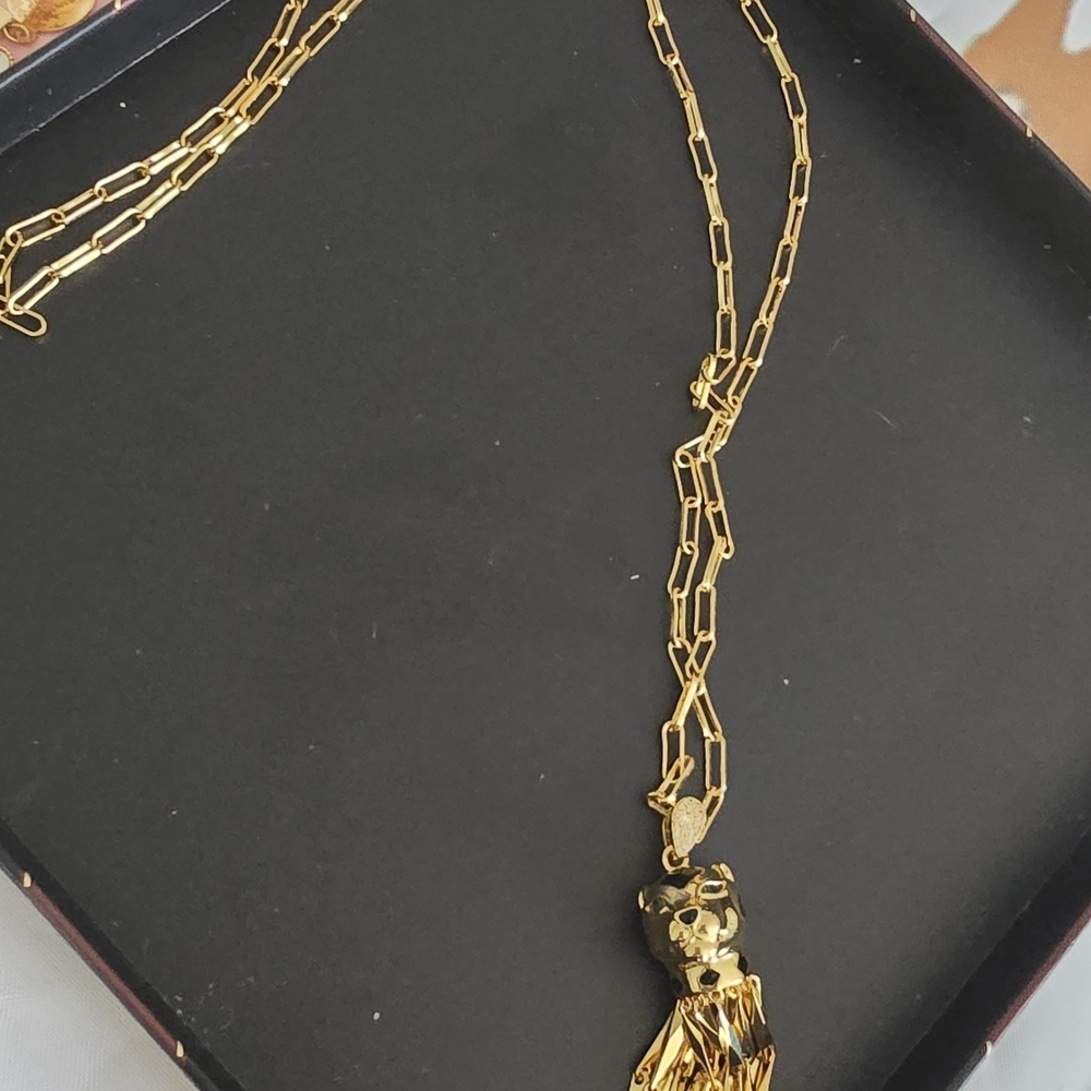 22kgp Dubai Jewelry- Gold Panther Pendant Necklace - Picture 4 of 9